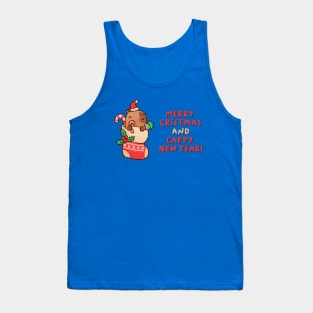 Capybara in a christmas stocking Tank Top